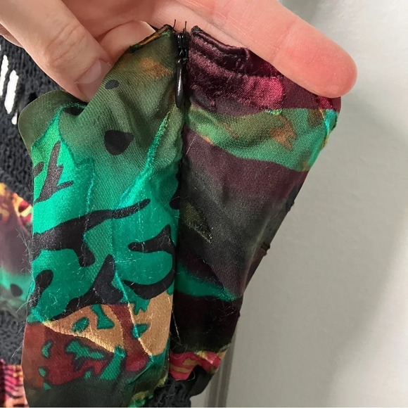 Desigual Multi Colour Print Silk Blend Crochet Braided Maxi Dress - Picture 8 of 13